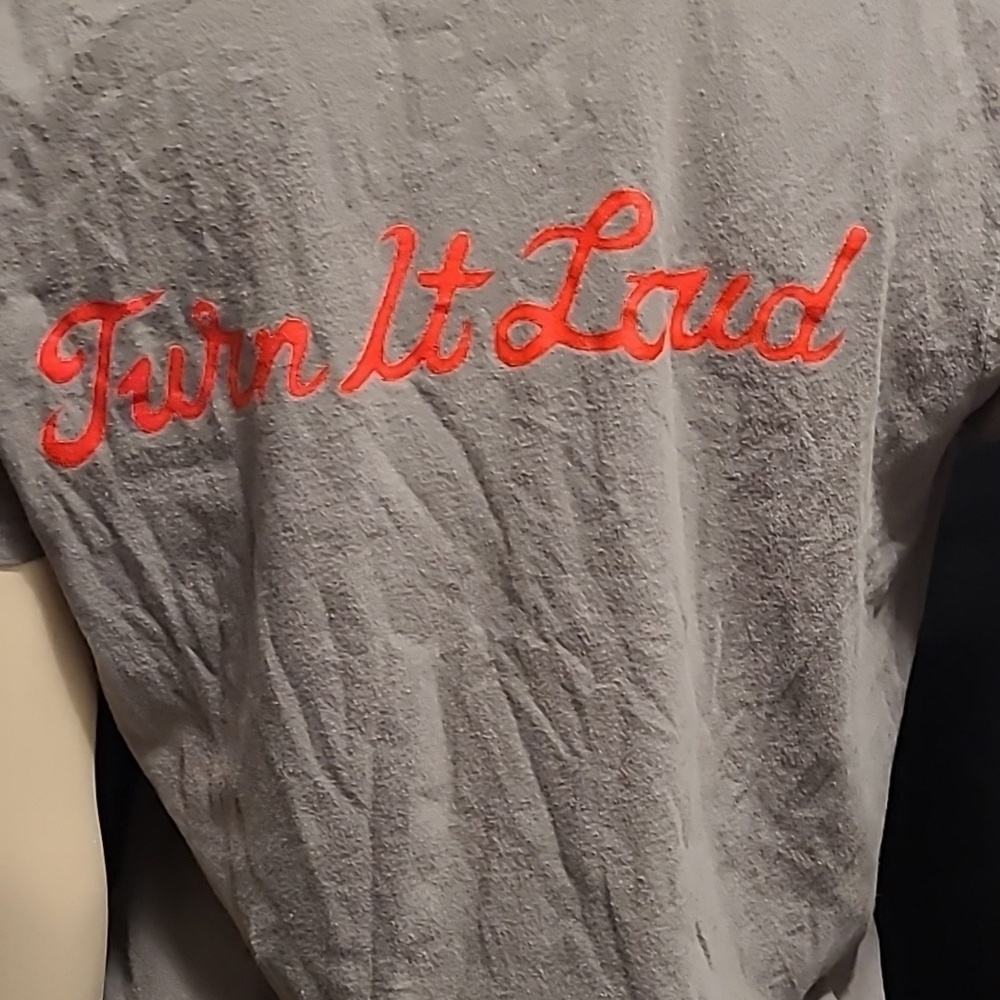 HEADPINS Turn It Loud RETRO STYLE Gildan Softstyle Gray T-Shirt Size M